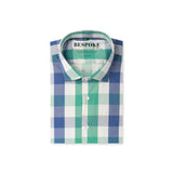 Classic Green & Blue Checkered Formal Shirt - Sale