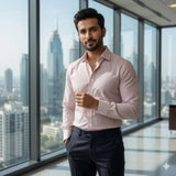 White With Red Checkered Formal Shirt For Men