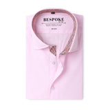 Powder Pink With Floral Contrast Detailings Formal Shirt