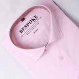 Powder Pink With Floral Contrast Detailings Formal Shirt