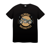 Classic Motorcycle Printed Half Sleeves Black T-shirt