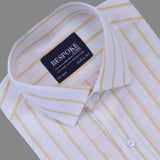 Yellow Stripe Formal Shirt For Men - Sale