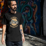 Classic Motorcycle Printed Half Sleeves Black T-shirt
