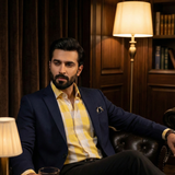 Canary Yellow Checkered Semi Formal Button-Down Shirt