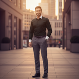 Black With White Coller Formal Shirt For Men