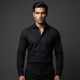 Elegant Black Formal Shirt – Designer Edition