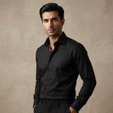 Elegant Black Formal Shirt – Designer Edition