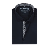 Sophisticated Black Shirt with Floral Accents