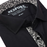 Sophisticated Black Shirt with Floral Accents