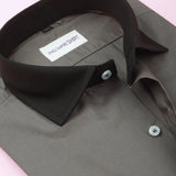 Steel Grey Shirt with Black Collar & Cuffs