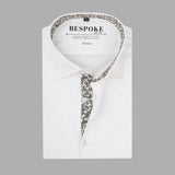 White Formal Shirt with Paislay Detailing