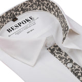 White Formal Shirt with Paislay Detailing