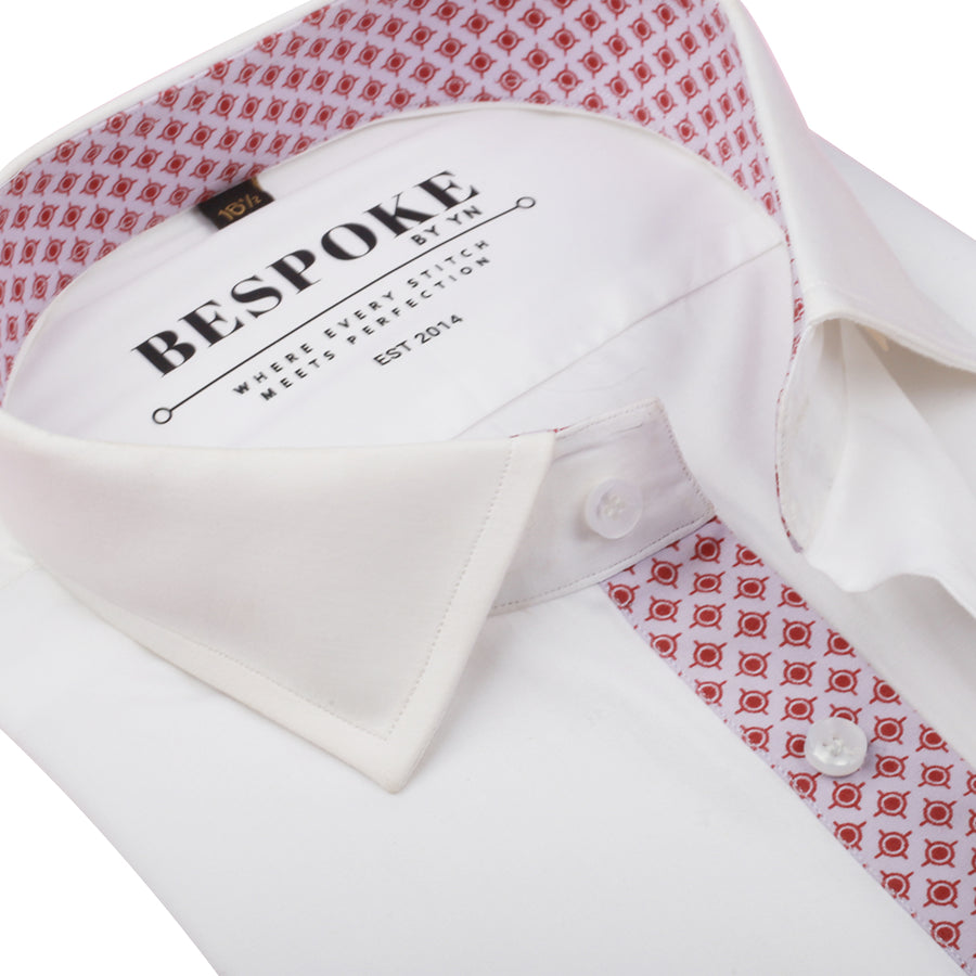 white dress shirt with design White Paisley Dress Shirt M