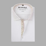 Elite White Formal Shirt with Floral Accents