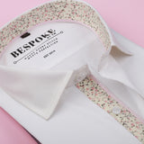 Elite White Formal Shirt with Floral Accents