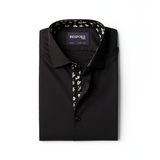 Black with Summer Vibe Details Formal Shirt 15.5 Collar
