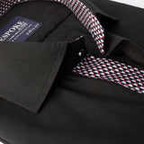 Black with Contrast Details Formal Shirt 15.5 Collar