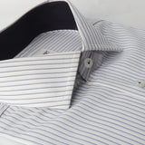Pencil Stripes White Formal Shirt 15.5 Collar
