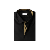 Black with Contrast Details Formal Shirt 16.5 Collar