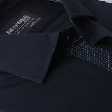 Navy Blue with Contrast Details Formal Shirt 15.5 Collar