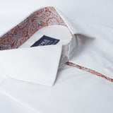 White Formal Shirt with paisley deatilings in pocket