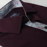 Dark Purple with Floral Details Formal Shirt 15.5 Collar