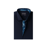 Navy Blue with Paisley Details Formal Shirt 15.5 Collar