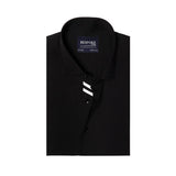 Premium Black Formal Shirt With White Sports Details For Men - YNG Empire
