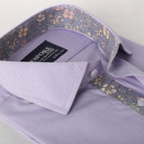 Lilac With Floral Contrast Formal Shirt 15.5 Collar