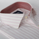 LILAC Stripes White Formal Shirt 15.5 Collar