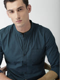 Dark Grey Solid Casual Shirt For Men - YNG Empire