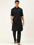 Men Black Pathani Kamiz With Pajama