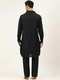 Men Black Pathani Kamiz With Pajama - YNG Empire