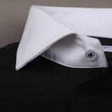 Black With White Coller Formal Shirt For Men - YNG Empire