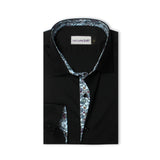 Black Premium Formal Shirt with floral design Details - YNG Empire