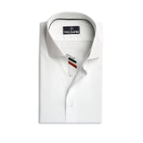 Premium White Formal Shirt with Black and Red Sports Details - YNG Empire