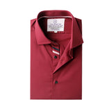 Premium Maroon Formal Shirt with Black and White Sports Details