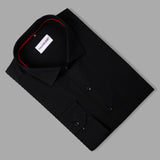 Black With Sports Detail in Coller Premium Formal Shirt - YNG Empire
